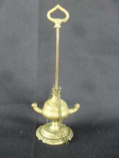 Antique Victorian Miniature Brass Roman Persian Lamp  