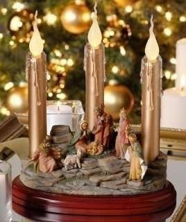 Battery Operated Christmas Nativity Scene Candle  