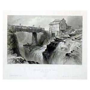  Bartlett 1839 Engraving of the Bridge at Glen Falls