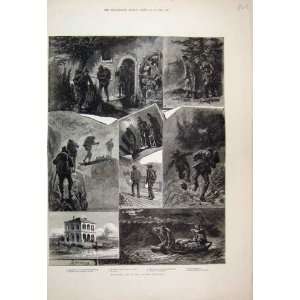  1884 Smuggler Austrian Frontier Guard House Old Print 