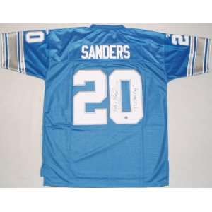  Signed Barry Sanders Uniform   with Lion King 