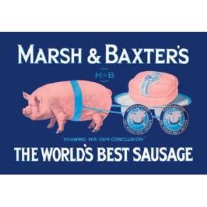Marsh and Baxters Worlds Best Sausage 12x18 Giclee on canvas  