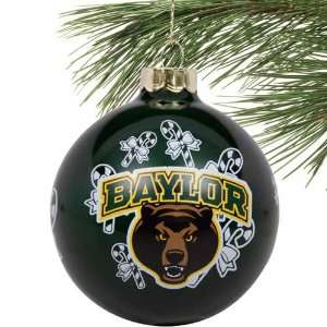  Baylor Bears Green Traditional Glass Ornament Sports 