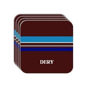 Personal Name Gift   DERY Set of 4 Mini Mousepad Coasters (blue 