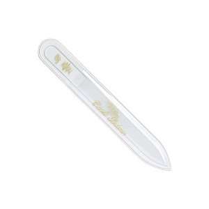 Camille Beckman Medium Crystal Glass Nail File with rose bouquet and 