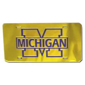  Michigan Wolverines Maize W/Blue MICHIGAN Mirror License 