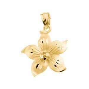 Genuine IceCarats Designer Jewelry Gift 14K Yellow Gold Flower Pendant 