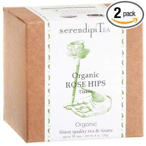 SerendipiTea Organic Rose Hips Tisane Tea, 4 Ounce Boxes (Pack of 2 