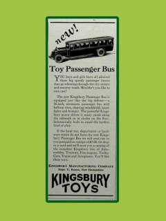 1925 KINGSBURY TOYS BUS, KEENE, NEW HAMPSHIRE PRINT AD  