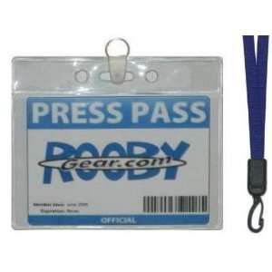  Clear Horizontal Badge ID Holder with NAVY Lanyard Office 