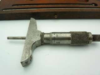 Vintage L.S Starrett Co. Depth Gauge Micrometer No 440 A Set w/Storage 