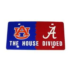  Alabama/ Auburn House Divided License Plate Sports 