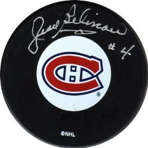  Jean Beliveau Montreal Canadiens Autographed Hockey Puck 