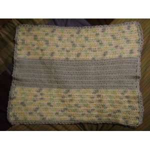  Handmade Crocheted Baby Receiving Blanket (Blue 