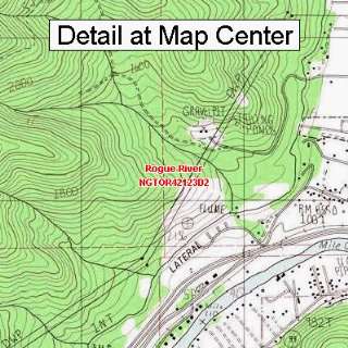   Topographic Quadrangle Map   Rogue River, Oregon (Folded/Waterproof