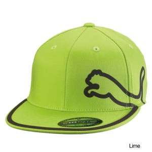 PUMA Rickie Fowler FLAT BILL LIME GREEN w/Black MONOLINE Hat FITTED 