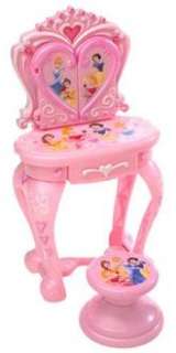 DISNEY PRINCESS VANITY TABLE  STOOL AND LOTS OF ACCESSORIES LIGHTS 