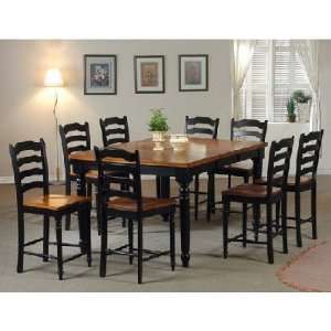  Coaster Two Tone Counter Height Dining Set in Black and 