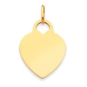  14k Yellow Gold Heart Disc Charm Jewelry