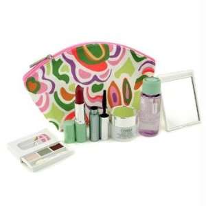   Mascara + Lipstick+ Mirror + Bag   Clinique   Travel Set   6pcs+1bag