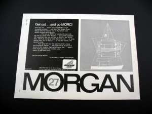 Morgan 27 ft Yacht MORC sailboat boat 1971 print Ad  