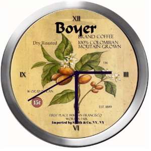  BOYER 14 Inch Coffee Metal Clock Quartz Movement Kitchen 