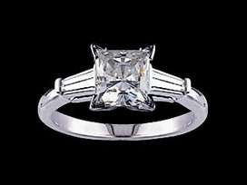 07 Carat Princess Cut Diamond Engagement Ring H  