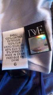 Authentic DVF / Diane von Furstenberg Black Leather / Ruffle Collar 