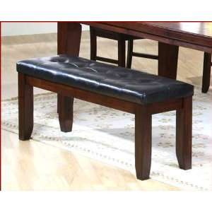  Dining Bench with Leather Seat in Dark Oak MO 2842BE