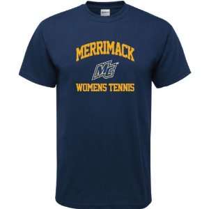 Merrimack Warriors Navy Womens Tennis Arch T Shirt  