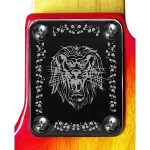  Lion Roar Chrome Engraved Neck Plate Musical Instruments