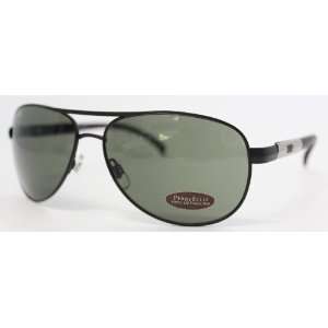 Perry Ellis Sunglasses Black Matte, Metal Aviator, Solid Green Lens 23 