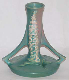 Roseville Pottery Foxglove Green Bud Vase 159 5  