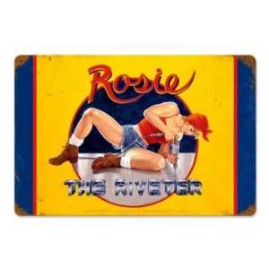  Rosie The Riveter Vintage Metal Sign Pin Up Military