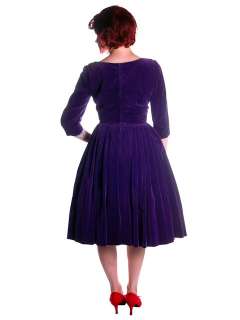 Vintage Dress Full Skirt Grape Purple Velvet 1950s 37 26 Free  