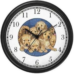  Litter of Labrador Retriever Puppies (JP6) Dog Wall Clock 