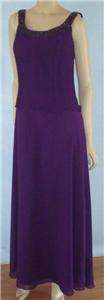 NWT PATRA Purple Beaded Sequin Formal Evening Dress with Jacket Sz 8 