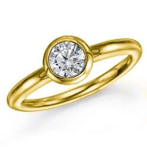   Diamond Solitaire Engagement Ring in 14k Yellow Gold   Free Resize