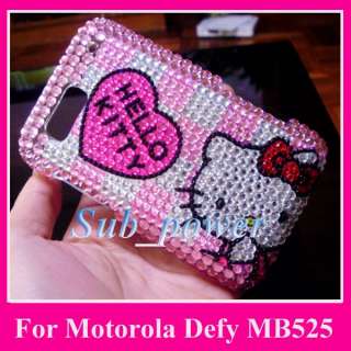 Hello Kitty H Bling Hard Case Cover Motorola Defy MB525  