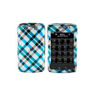  BlackBerry Storm 2 Graphic Case   Blue Plaid Cell Phones 