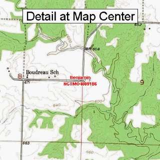  USGS Topographic Quadrangle Map   Benjamin, Missouri 