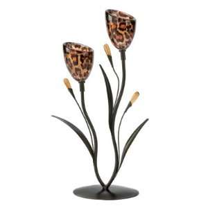  Leopard Lily Double Candleholder Centerpiece Home Decor 