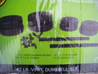 Golds Gym 40 lb Vinyl Dumbbell Set open box  