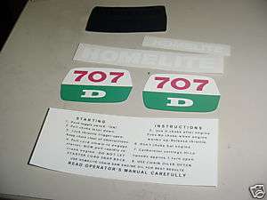 HOMELITE CHAINSAW 707D DECAL STICKER SET NEW  