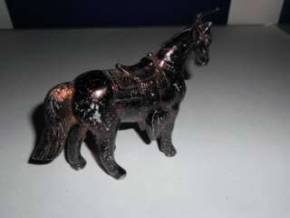 Vintage Solid Metal Horse Marked Black Color 4 in. Tall x 4 1/2 in. L 