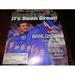  Wayne Gretzky Signed Sports Illustrated W/coa Rangers 