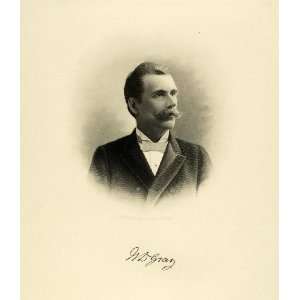  1895 Steel Engraving Portrait William D. Gray Milwaukee WI 