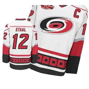 Hurricanes #12 Staal White Hockey Jersey NHL Authentic Jerseys Sports 