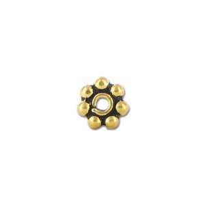  4mm Antiqued Gold Vermeil Daisy Spacer Arts, Crafts 