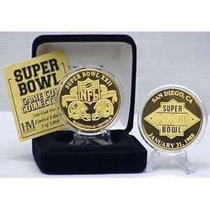   Highland Mint 24kt Gold Super Bowl XXII Flip Coin